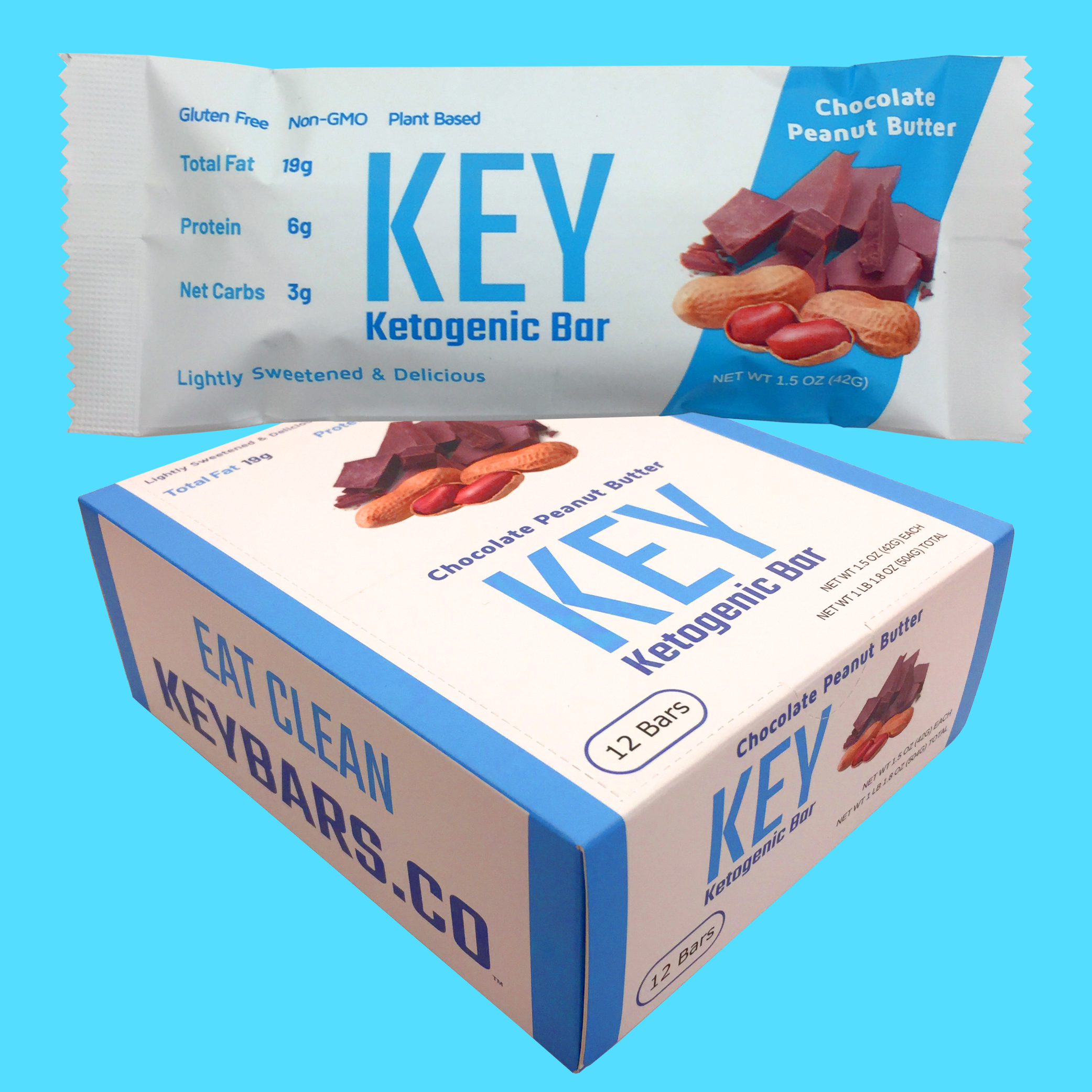 Chocolate Peanut Butter - 12 Count Box - KeyBars